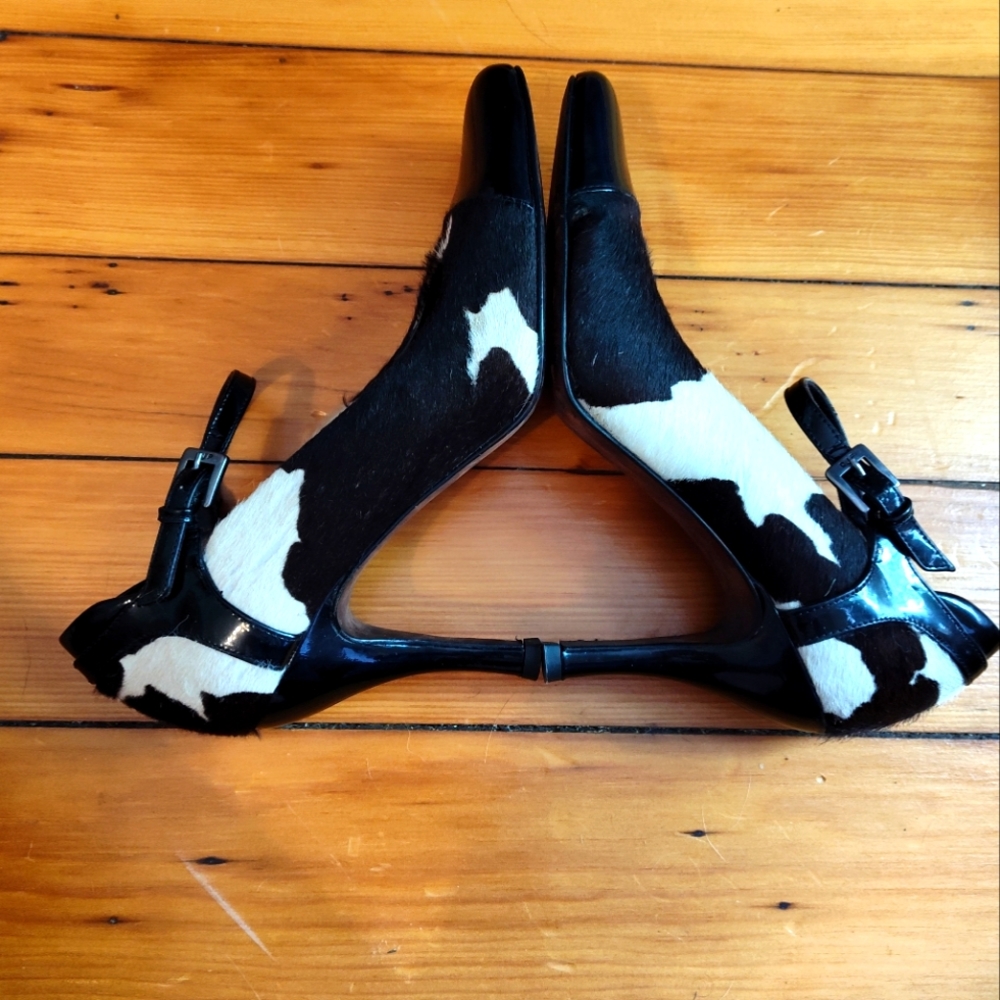 Donald J Pliner Couture pony hair heels with ankle strap - Picture 3 of 7